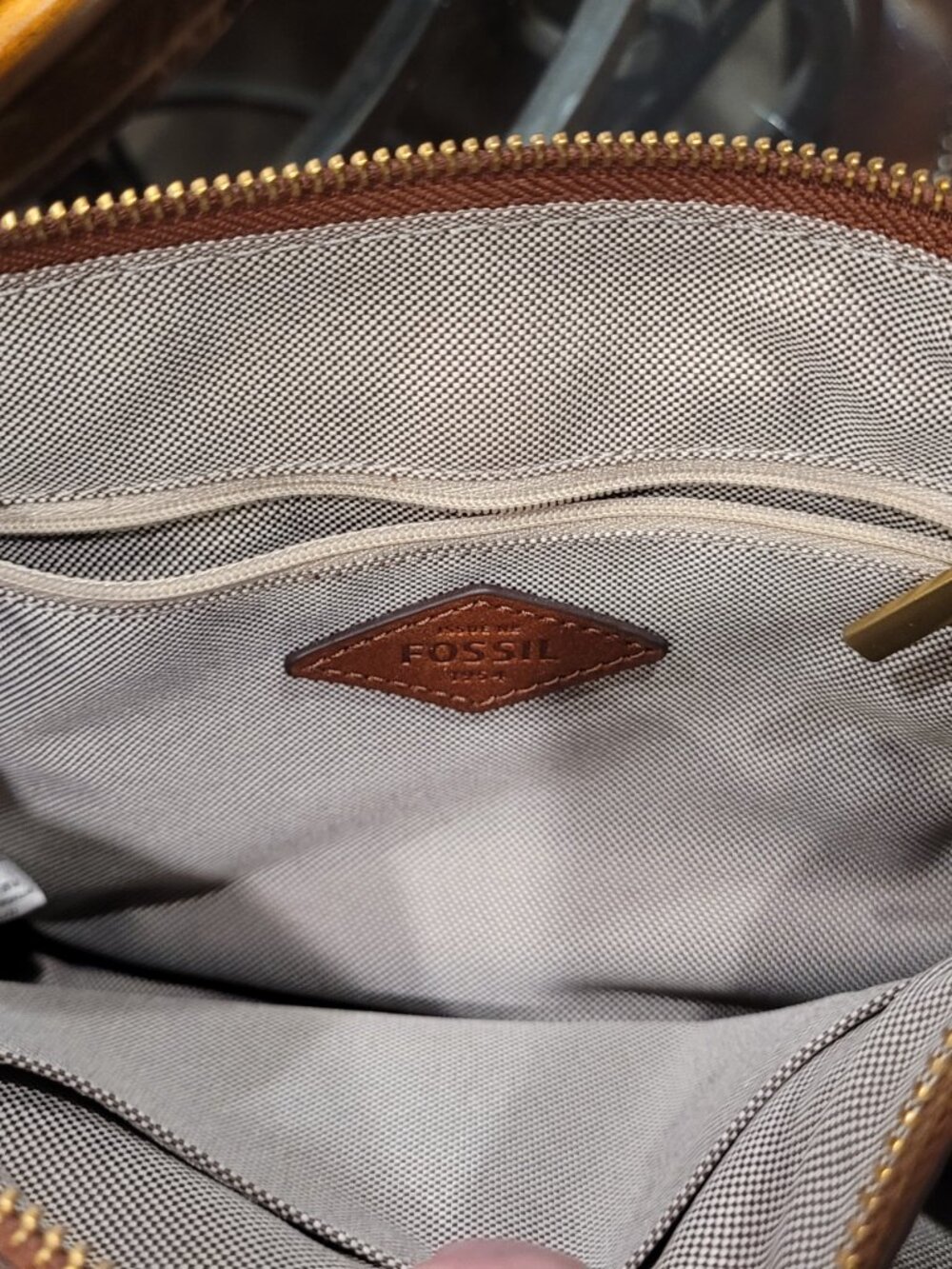 Authentic Fossil Ryder Mini Crossbody Brown Leather - Picture 5 of 12